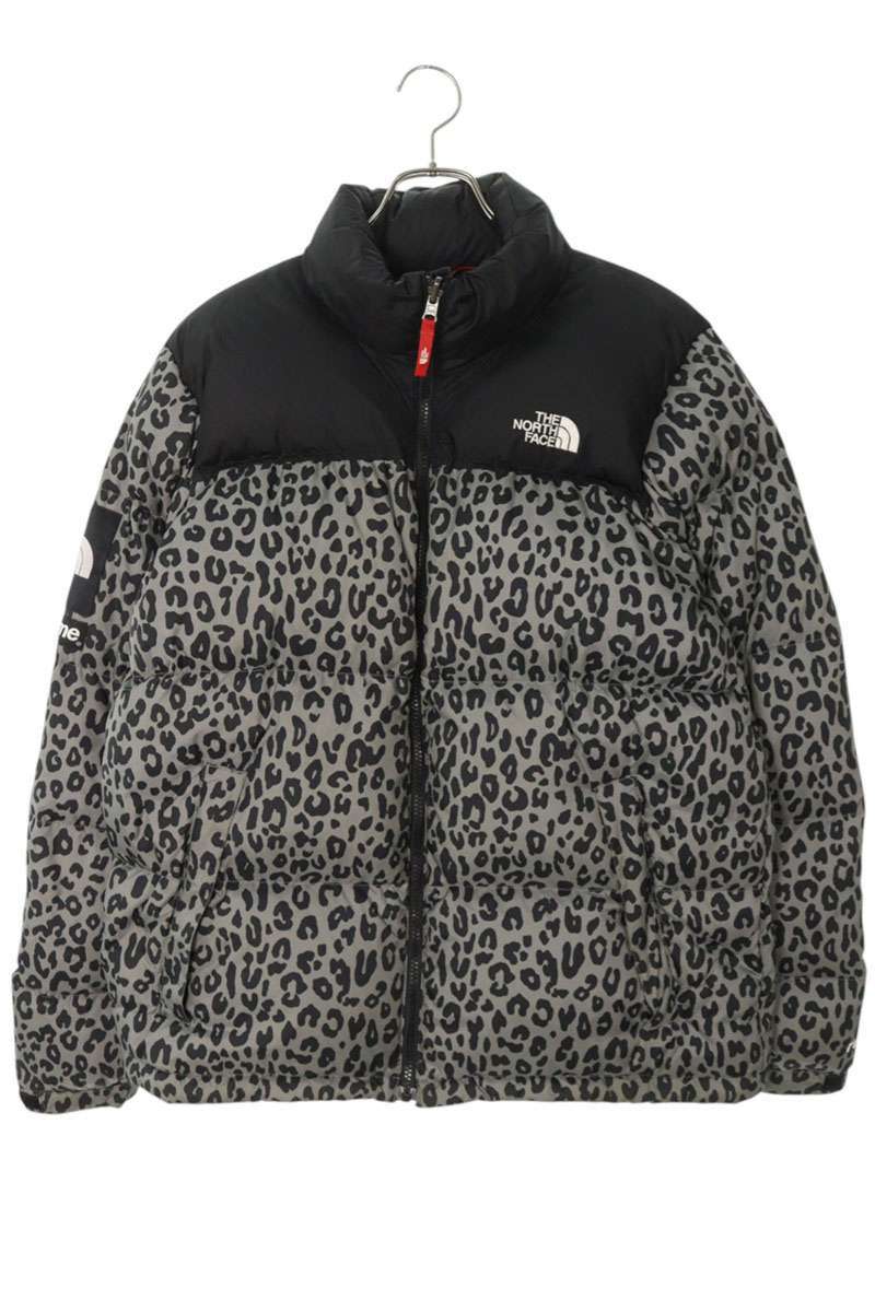 シュプリーム ノースフェイス サイズ:L 11AW Nuptse Down Jacket レオパード柄ダウンジャケット 中古 SB01
