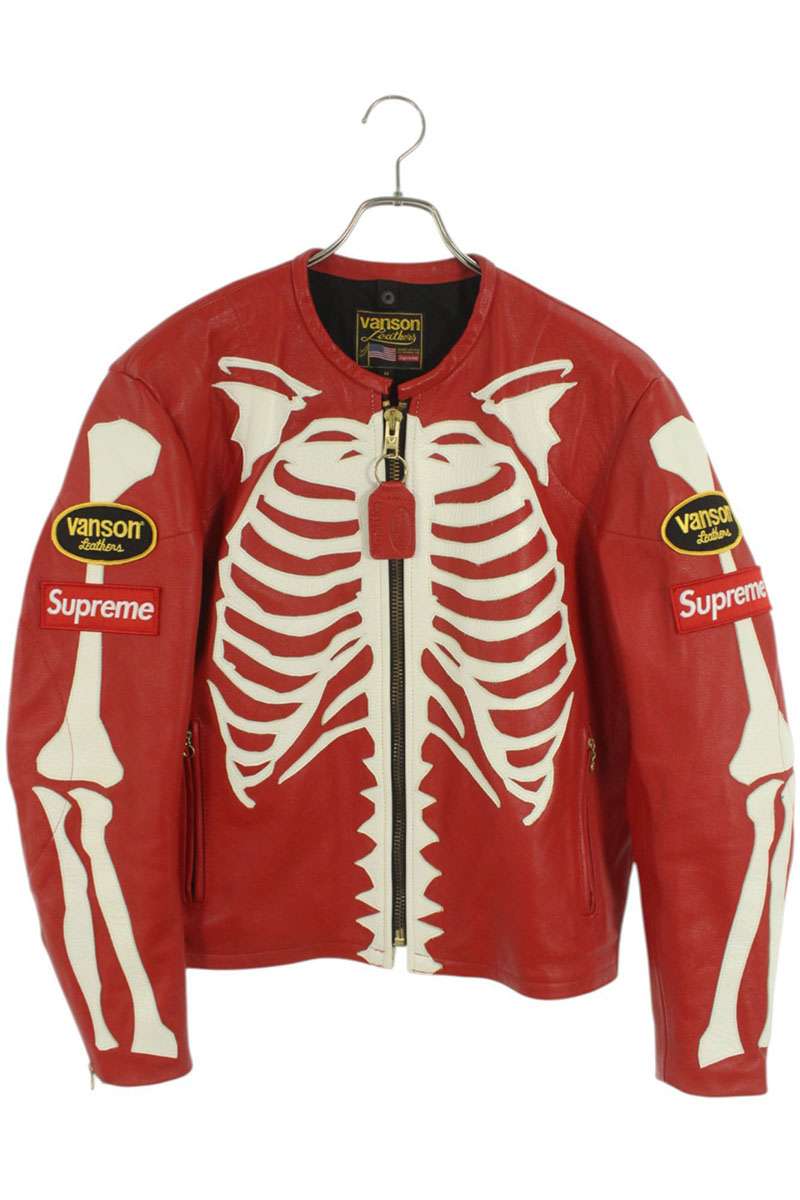 シュプリーム バンソン サイズ:M 17AW Leather Bones Jacket ボーンレザージャケット 中古 OM10
