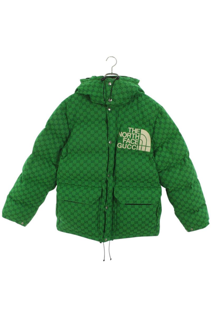 グッチ ノースフェイス サイズ:L 22SS 670766 Z8APX GGキャンバスボンバーダウンジャケット 中古 OM10
