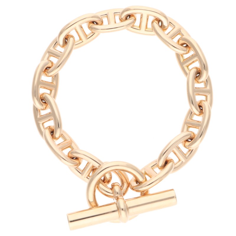 エルメス サイズ:14LINK Chaine d'Ancre MM K18PGシェーヌダンクルMMブレスレット 中古 SS13