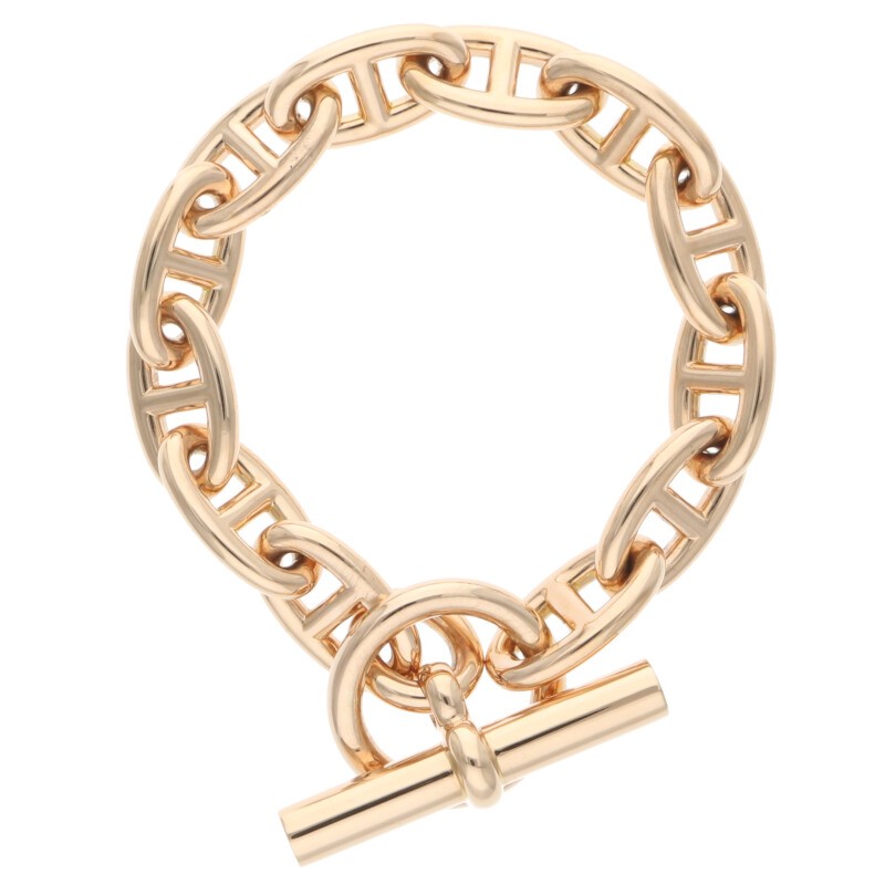 エルメス サイズ:12LINK Chaine d'Ancre GM K18PGシェーヌダンクルGMブレスレット 中古 GZ14