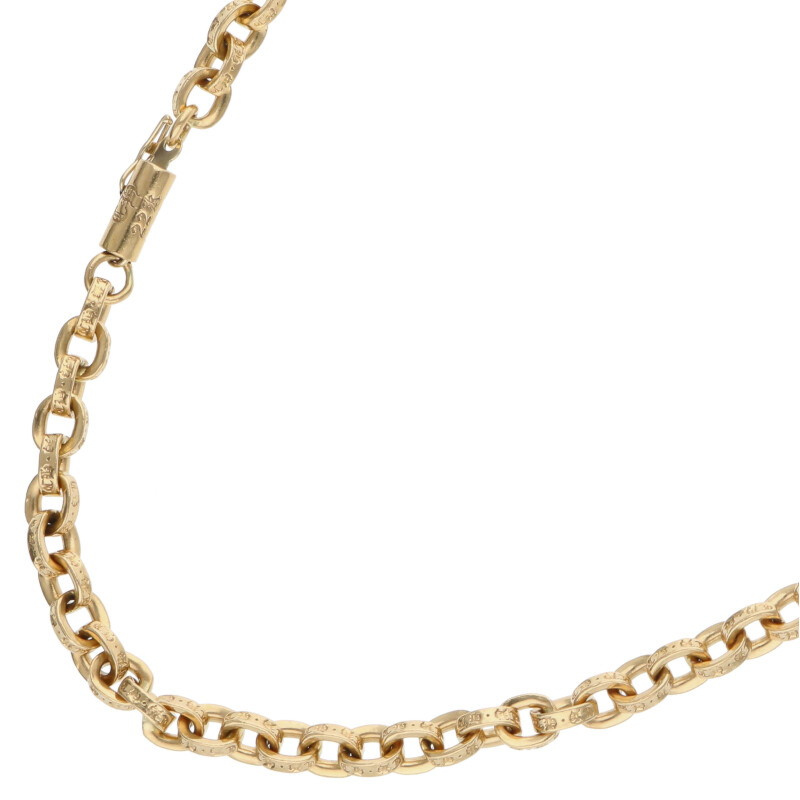 クロムハーツ サイズ:26inch 22K PAPER CHAIN 26 ペーパーチェーン26inch ゴールドネックレス 中古 SS07