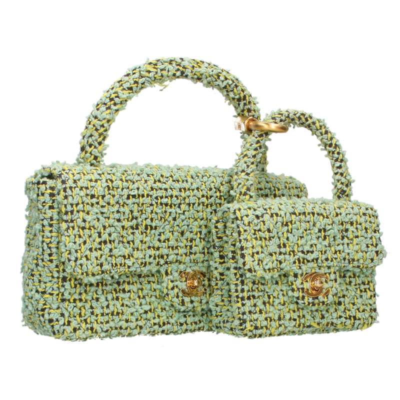 シャネル 親子バッグ ツイードペアハンドバッグ 中古 GZ14