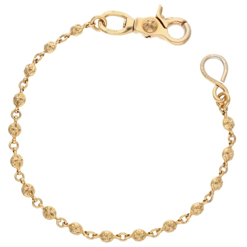 クロムハーツ サイズ:ショート 22K 1BALL SHORT-S 1クリップショート#1クロスボール ゴールドウォレットチェーン 中古 SJ02