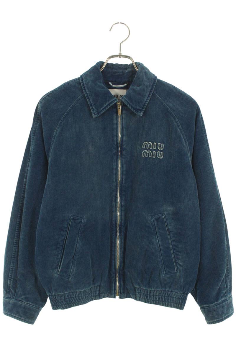 ミュウミュウ サイズ:36 ML1152 ロゴ刺繍ウォッシュドコーディロイブルゾン 中古 SB01