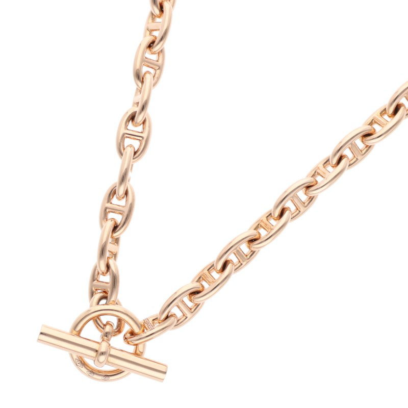 エルメス サイズ:62LINK Chaine d'Ancre TPM K18PGシェーヌダンクルTPMチョーカーネックレス 中古 NO05