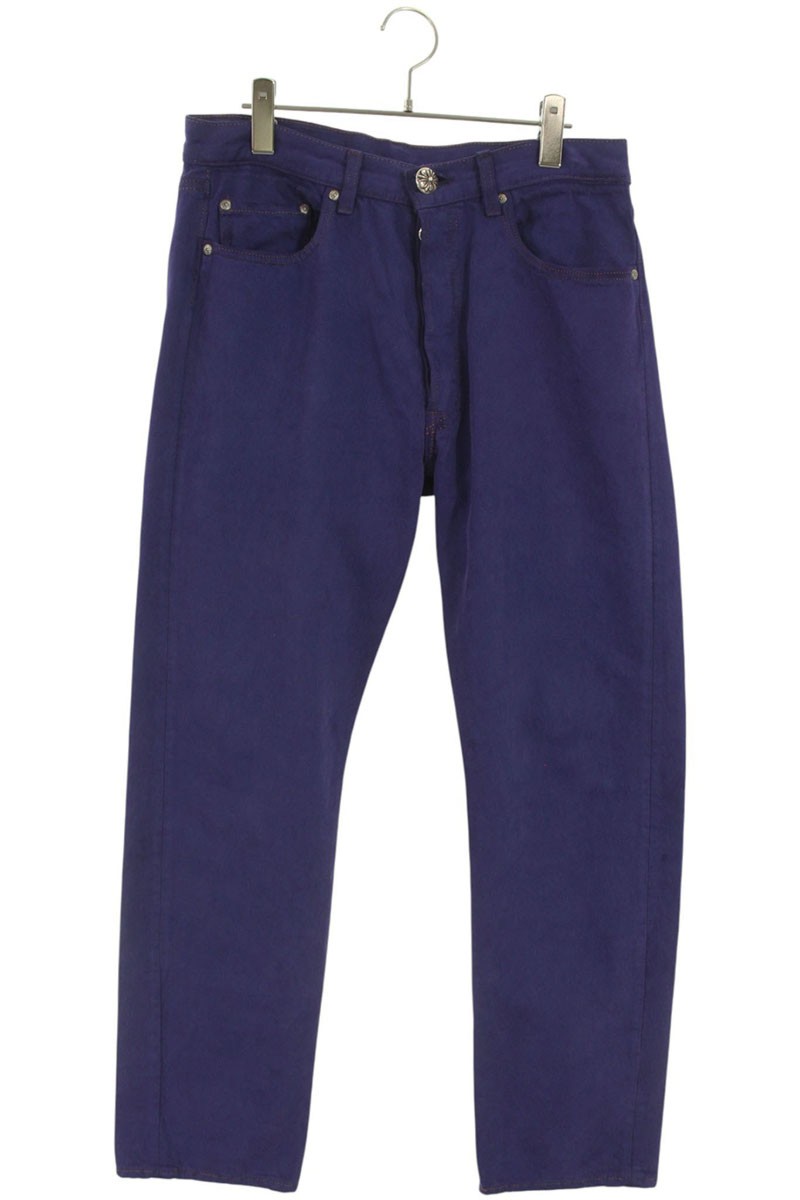 クロムハーツ リーバイス サイズ:32インチ U VNTG JEAN PRPL RED TAB クロスボールボタンカラーデニムパンツ 中古 OK15