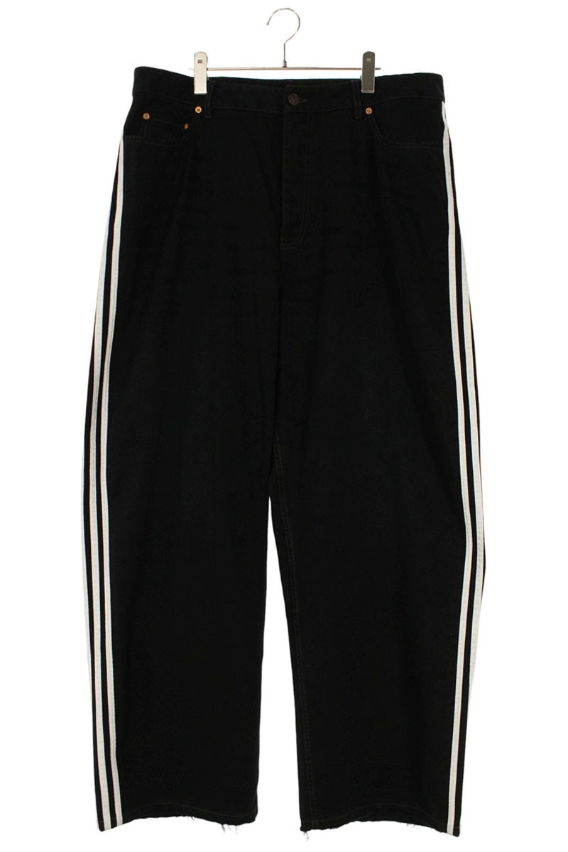 バレンシアガ アディダス サイズ:L 23SS 724778 TNW54 サイドラインバギーデニムパンツ 中古 SB01