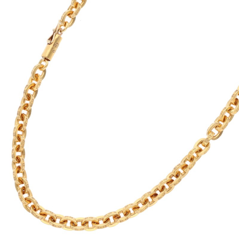 クロムハーツ サイズ:24inch 22K PAPER CHAIN 24 ペーパーチェーン24inch ゴールドネックレス 中古 NO05