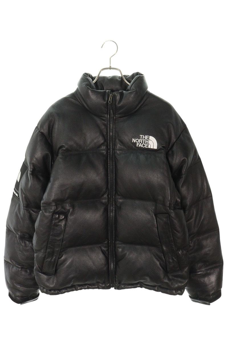 シュプリーム ノースフェイス サイズ:M Leather Nuptse Jacket オールレザーヌプシダウンジャケット 中古 SB01