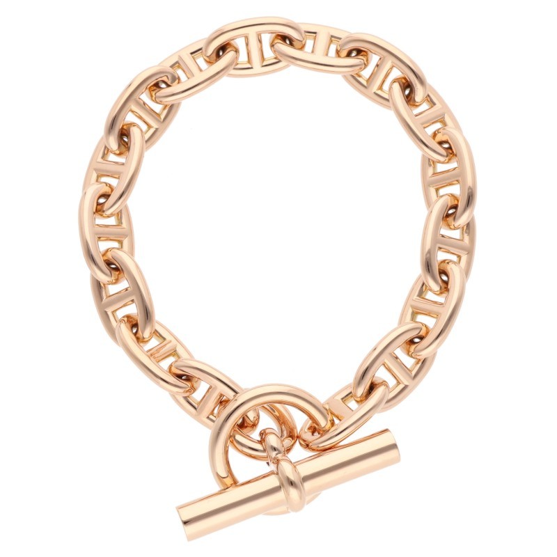 エルメス サイズ:16LINK Chaine d'Ancre MM K18PGシェーヌダンクルMMブレスレット 中古 GZ14