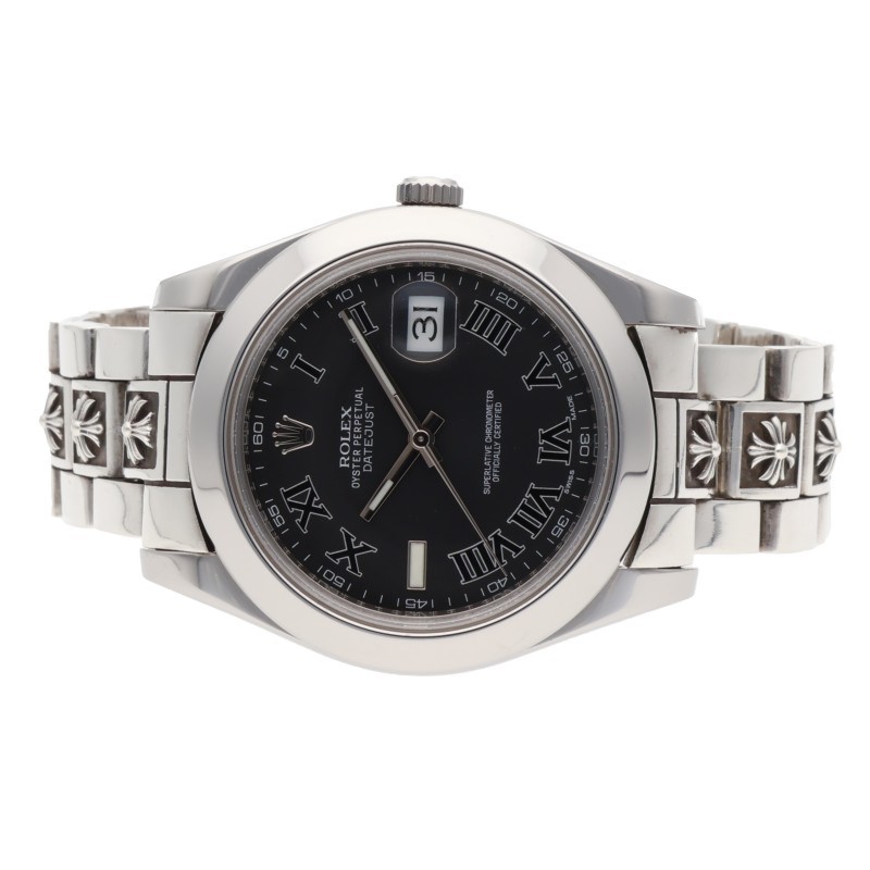 クロムハーツ サイズ:44mm Ref.116300 デイトジャストII CH PLS シルバーウォッチバンド腕時計 中古 SS07