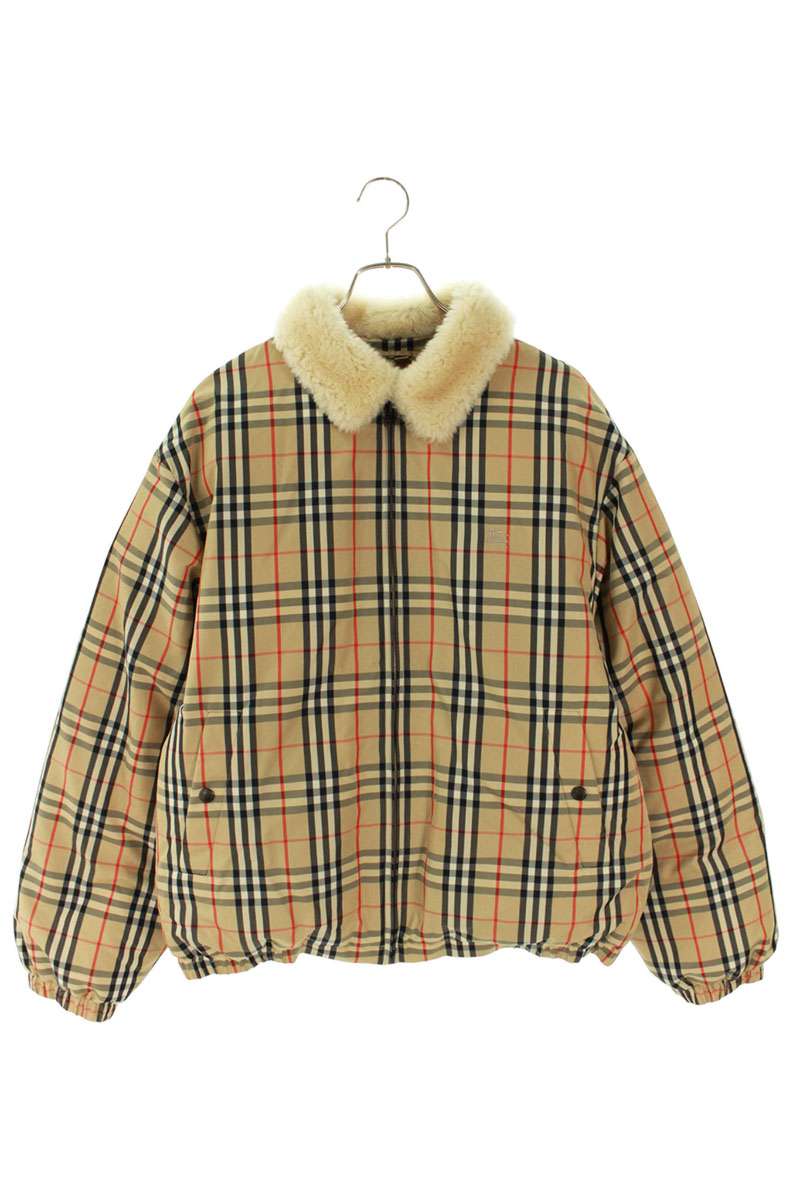 シュプリーム バーバリー サイズ:L 22SS Shearling Collar Down Puffer Jacket Beige シアリングカラーパファーダウンジャケット 中古