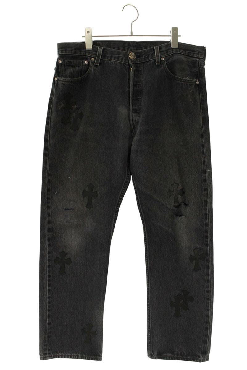 クロムハーツ リーバイス サイズ:32インチ U VNTG JEAN BLK RED TAB クロスパッチ付き501デニムパンツ 中古 GZ11