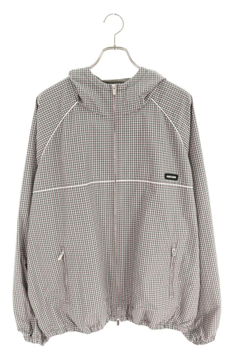 ミュウミュウ サイズ:46 ML1234 チェックテクニカルボンバージップアップブルゾン 新古品 SB01