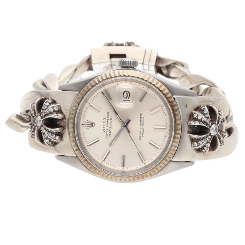 クロムハーツ サイズ:36mm Ref.1601 デイトジャスト PAVEダイヤCHプラスクラッシックリンク腕時計 中古 SJ02