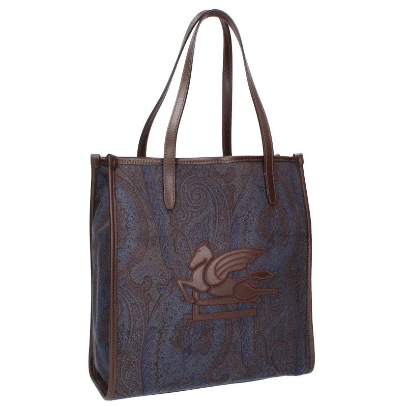 エトロ サイズ:ミディアム LOVE TROTTER WP1D0022 レザーパッチジャカードトートバッグ 中古 BS99