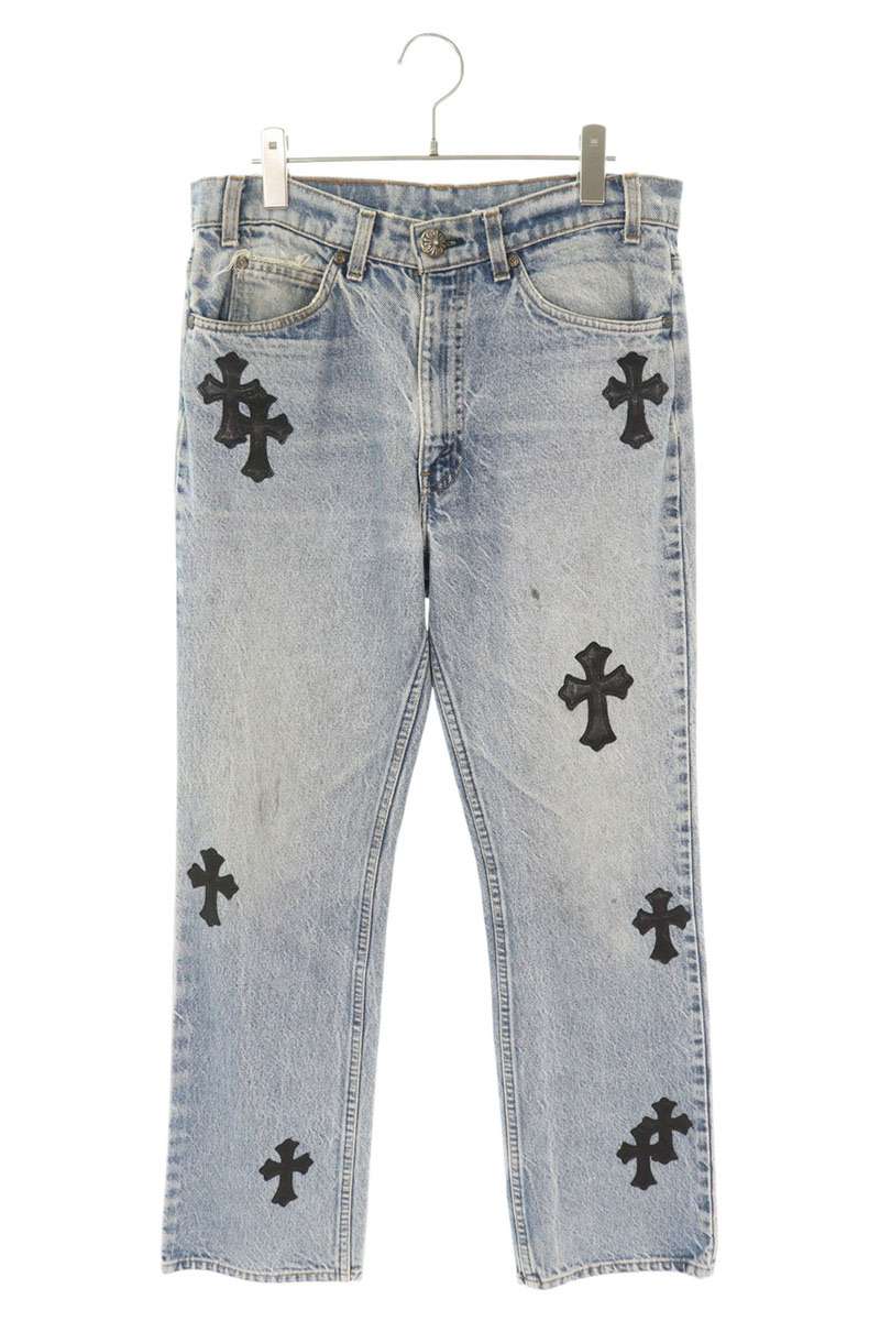 クロムハーツ リーバイス サイズ:31インチ U VNTG JEAN BLU ORNG TAB 517 クロスパッチ付きウォッシュド517デニムパンツ 中古 GZ11