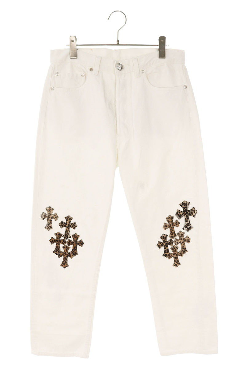 クロムハーツ リーバイス サイズ:31インチ U VNTG JEAN WH RED TAB レオパードハラコクロスパッチ付き501デニムパンツ 中古 OK15