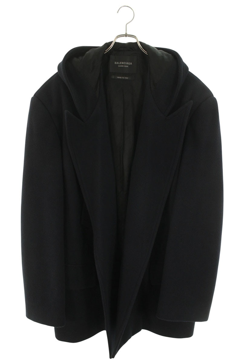 バレンシアガ サイズ:48 25AW 852339 TQU14 フーデッドショートジャケットコート 中古 SB01