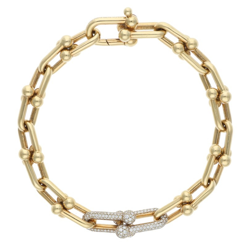 ティファニー HardWear ハードウェア K18YGダイヤミディアムリンクブレスレット 中古 SS13