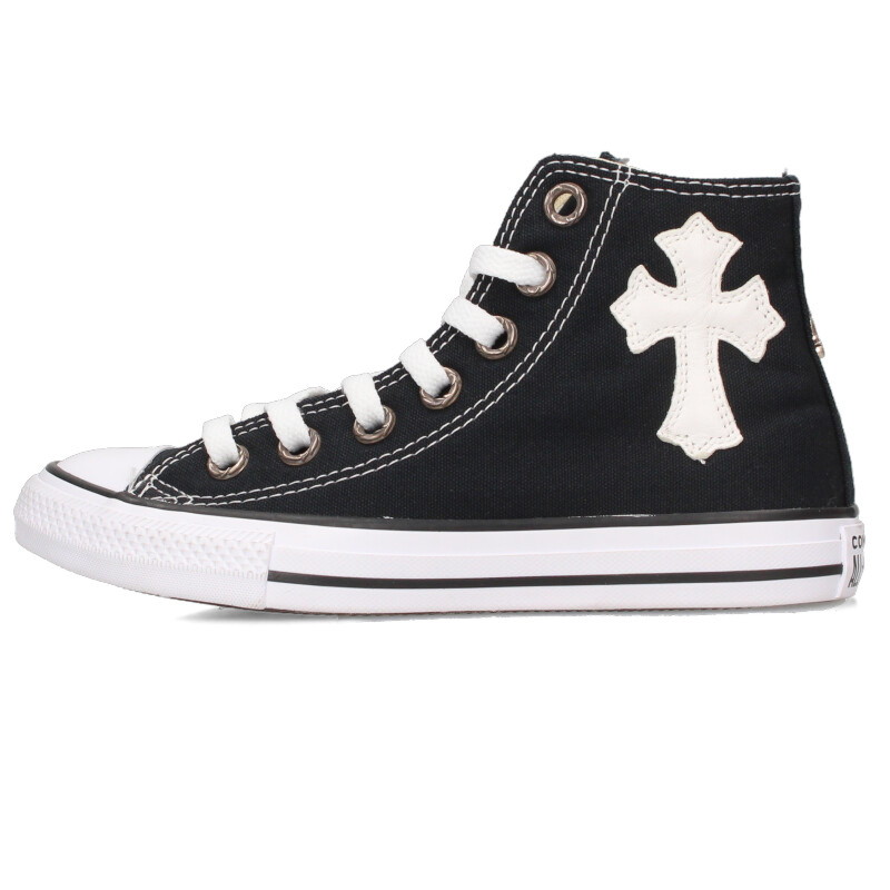 クロムハーツ コンバース サイズ:20.5cm CH CONVERSE CANVAS ダガー装飾クロスパッチ付きキャンバスハイカットスニーカー 中古 OS06