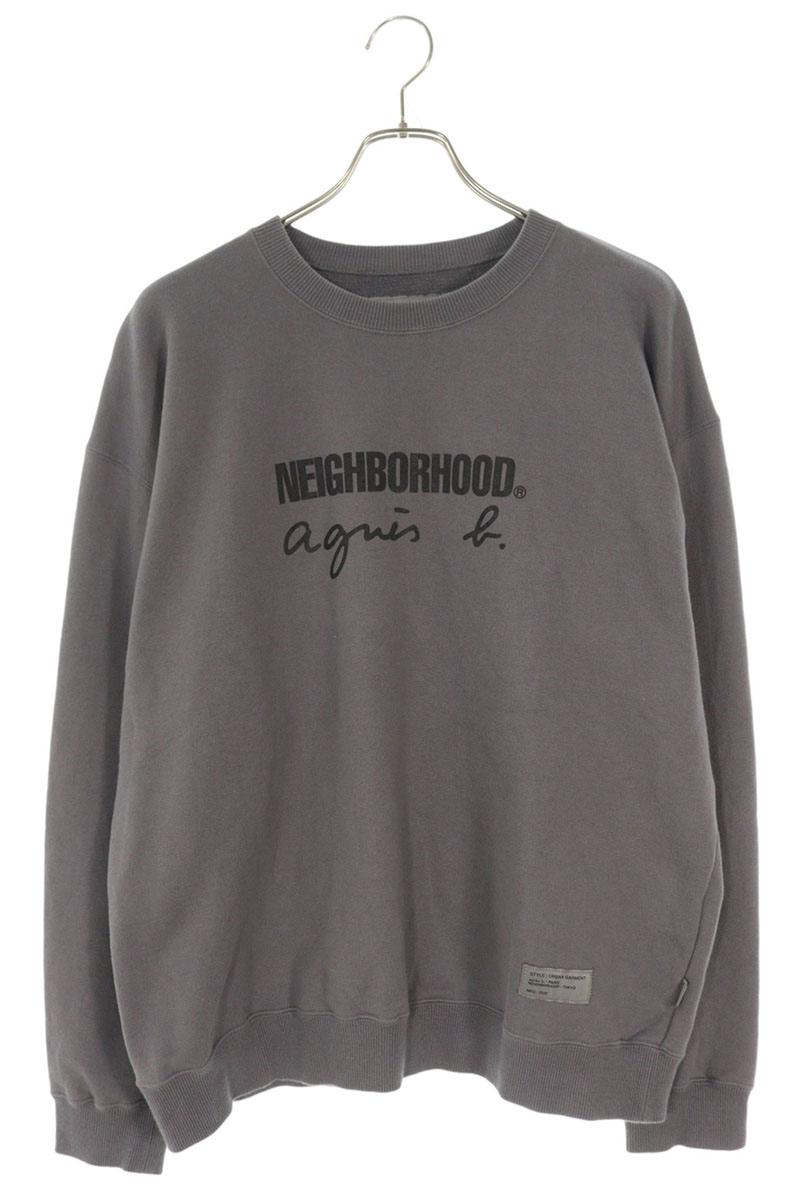 ネイバーフッド アニエスベー サイズ:XL 25AW SWEAT SHIRT LS 2527270N-CSM02S ロゴプリントクルーネックスウェット 中古 BS99