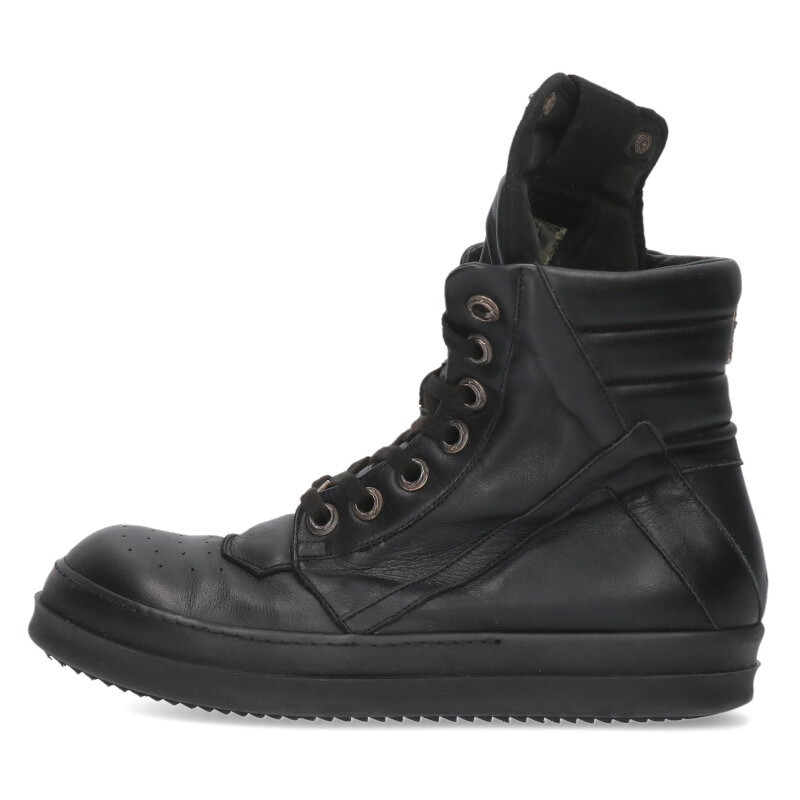 クロムハーツ リックオウエンス サイズ:41.5 GEOBASKET CHクロス装飾レザーハイカットスニーカー 中古 SJ02