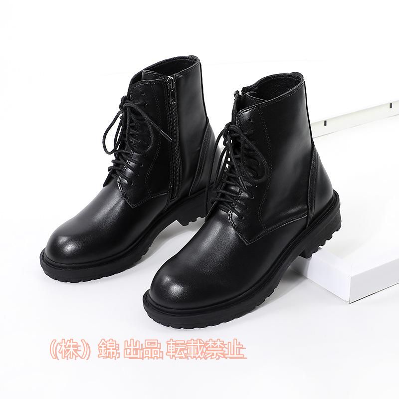 ブーツレディースショートブーツ編み上げブーツショート軽量編み上げレースアップ袴ブーツひも靴厚底大きいサイズ株式会社錦疲れないブラ