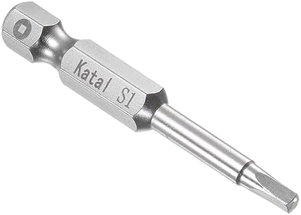 磁気スクエアビット S1ヘッド 1/4 六角シャンク 2 長さ S2スチール 5ポイントタンパープルーフスクリュードライバービット - 1個入り