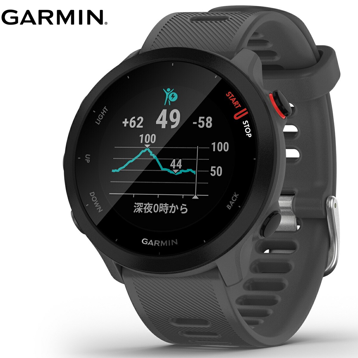 GPSランニングウォッチ ガーミン GARMIN ForeAthlete 55 Grey (010-02562-43) スマートウォッチ マラソン 水泳 トレッドミルラン ピラティス ヨガ 心拍計 加速度計 睡眠計 健康管理