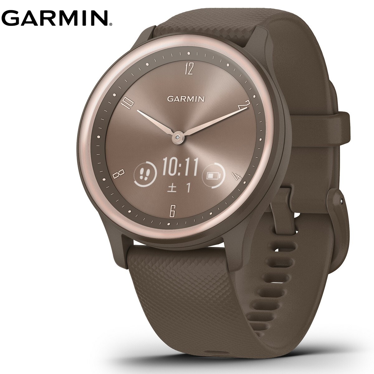 ガーミン GARMIN vivomove Sport ヴィヴォムーヴ スポーツ ライフログ スマートウォッチ 腕時計 メンズ レディース Peach Gold/Cocoa 010-02566-42