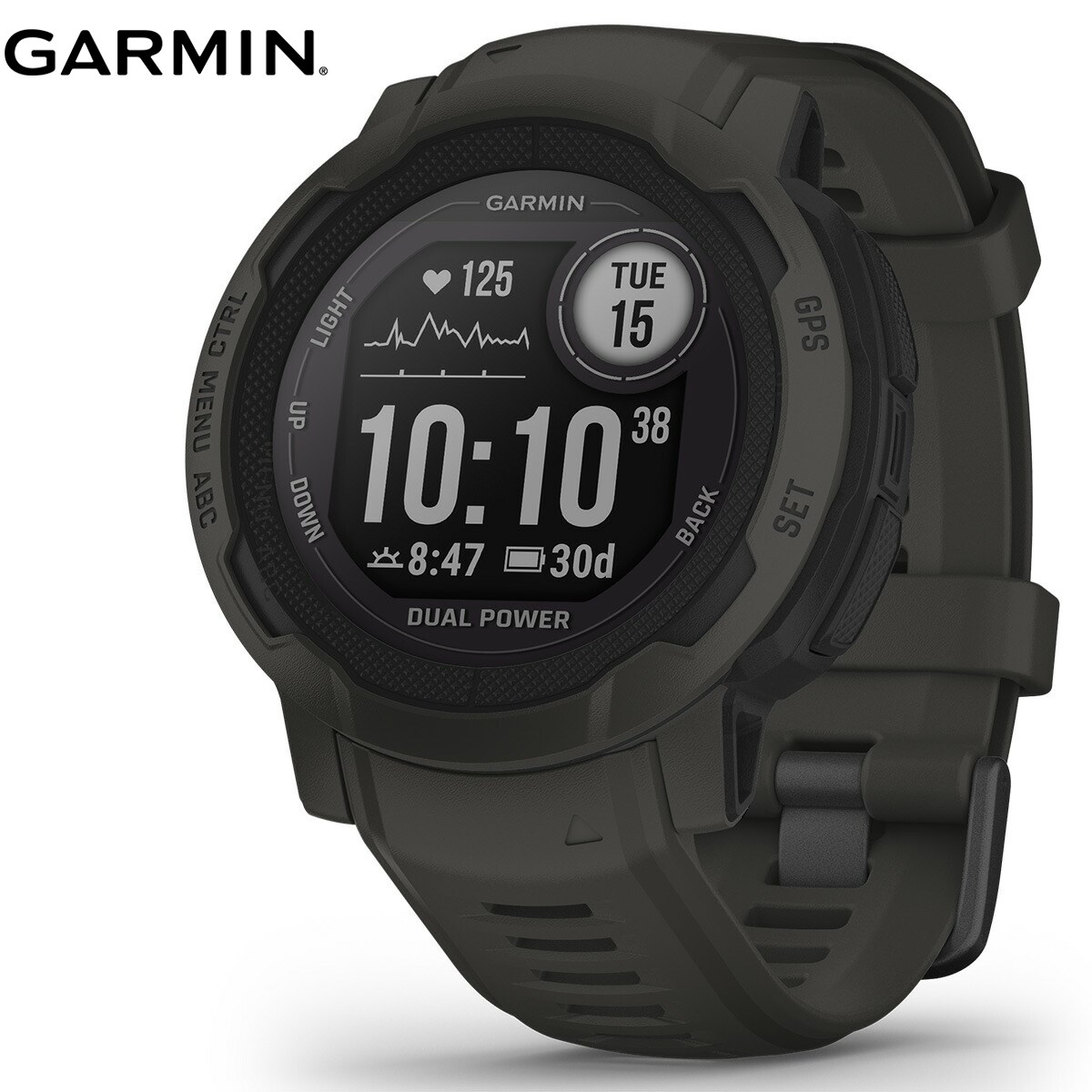 ガーミン GARMIN Instinct 2 Dual Power インスティンクト2 デュアルパワー GPS スマートウォッチ アウトドア 腕時計 メンズ レディース Graphite 010-02627-40