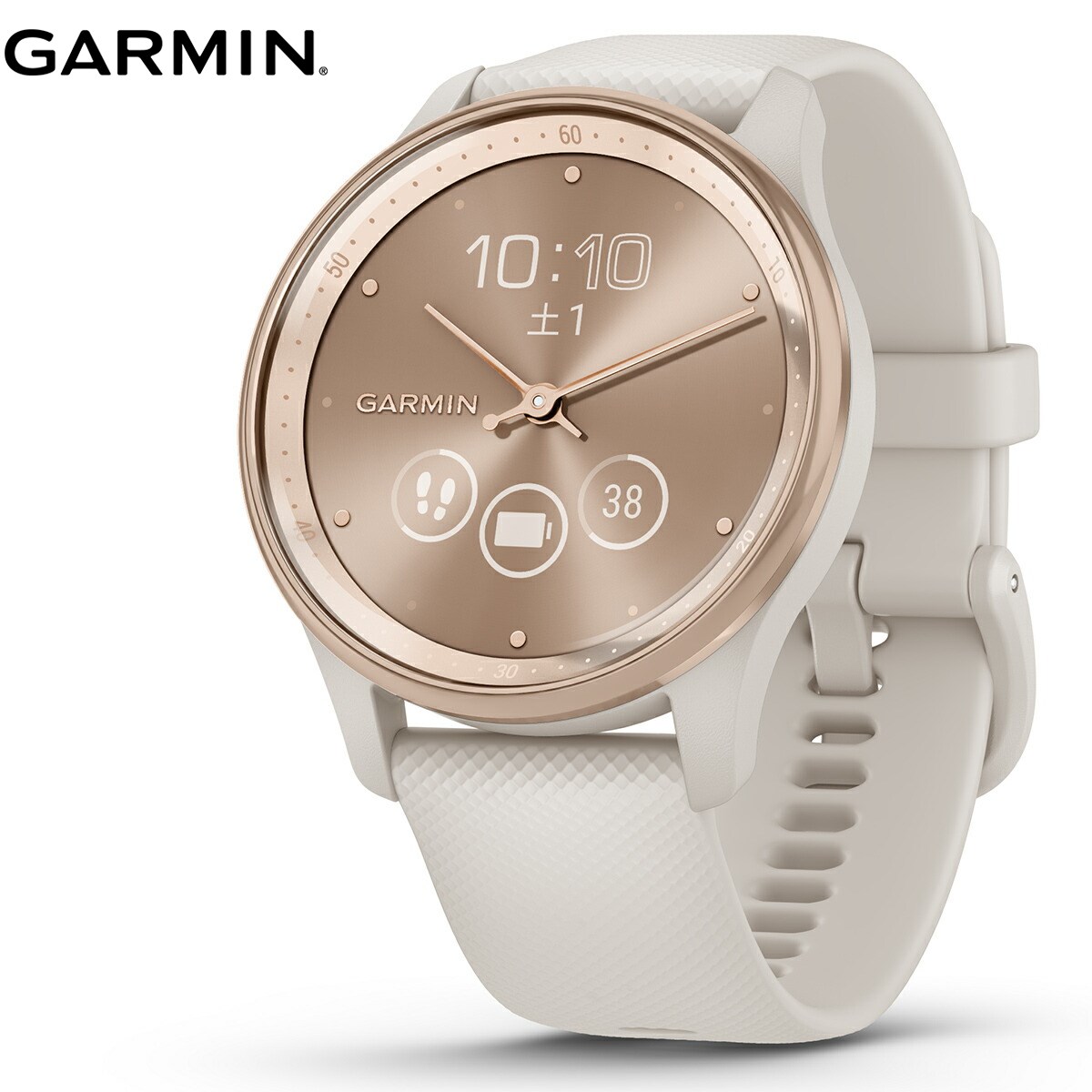 ガーミン GARMIN vivomove Trend ヴィヴォムーブ トレンド ライフログ GPS スマートウォッチ 010-02665-71 腕時計 メンズ レディース Ivory/Peach Gold