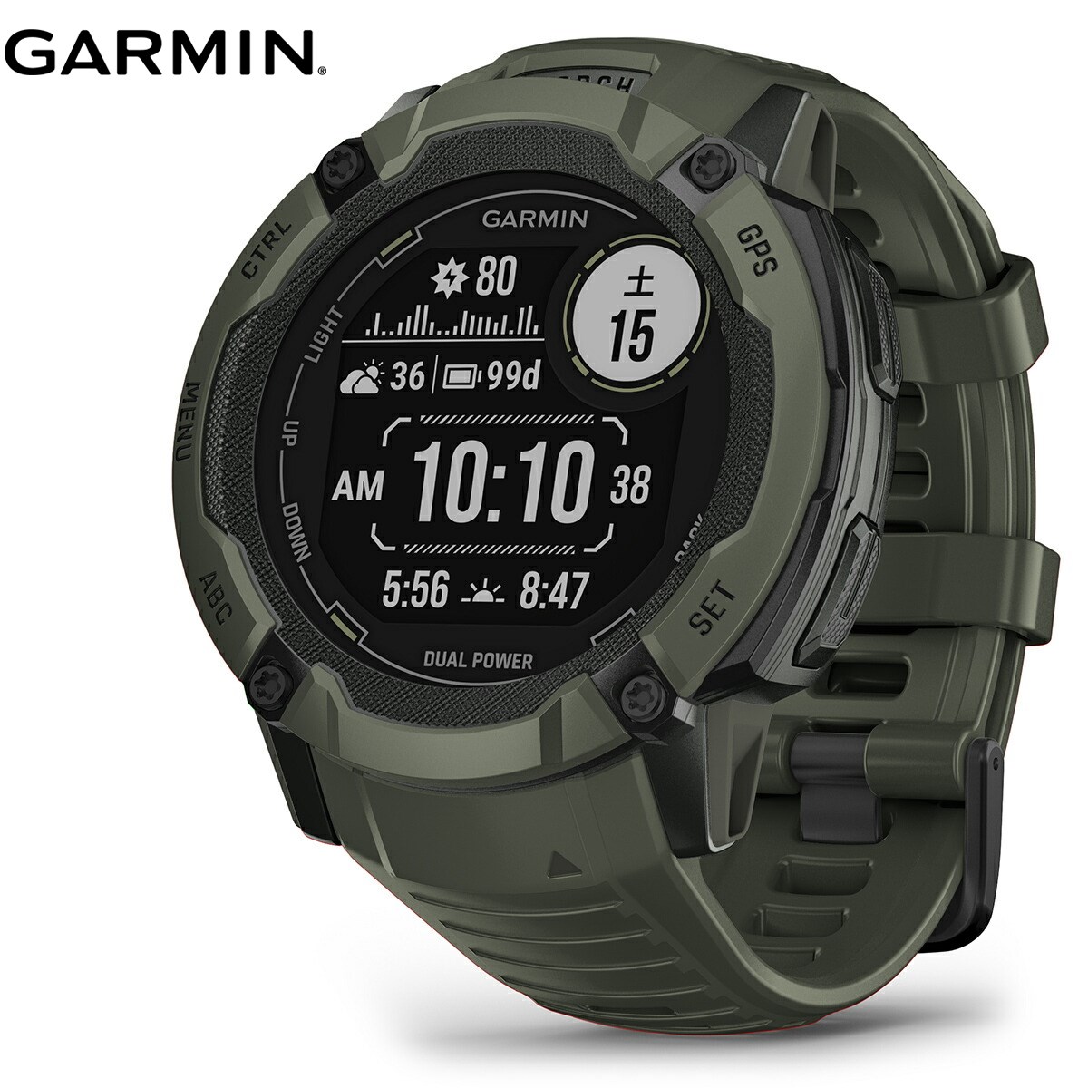 ガーミン GARMIN Instinct 2X Dual Power インスティンクト2X デュアルパワー 010-02805-52 GPS スマートウォッチ アウトドア 腕時計 メンズ レディース Moss
