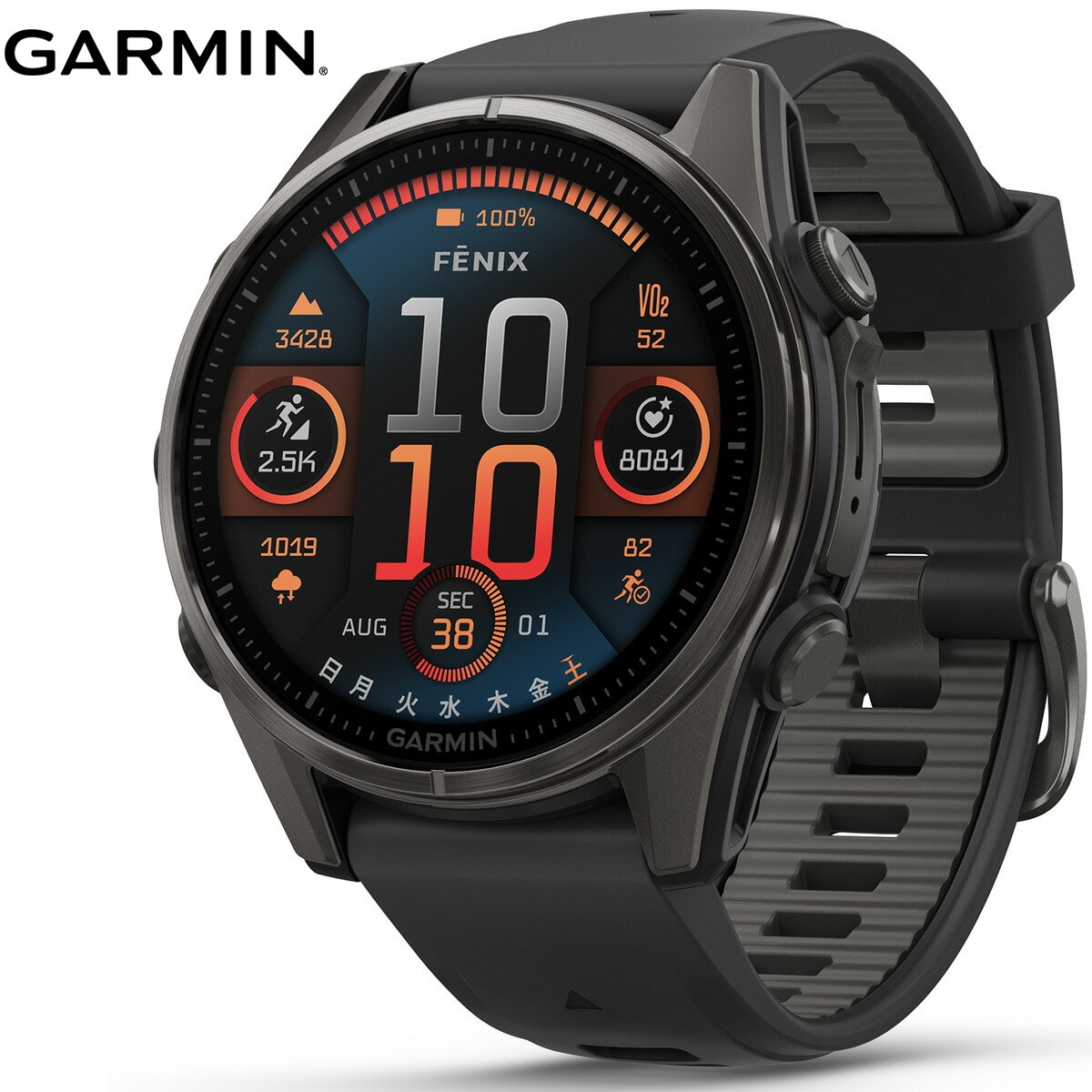 ガーミン GARMIN fenix 8 AMOLED 43mm フェニックス8 アモレッド 43ミリ GPS スマートウォッチ 腕時計 010-02903-27 Ti Carbon Gray DLC / Black
