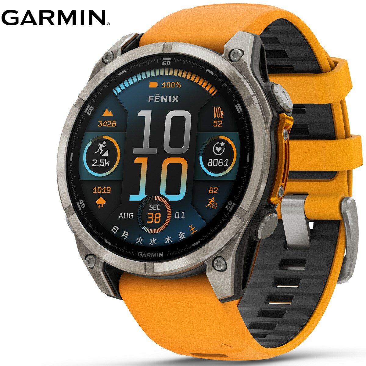 ガーミン GARMIN fenix 8 AMOLED 47mm フェニックス8 アモレッド 47ミリ GPS スマートウォッチ 腕時計 010-02904-17 Ti / Orange
