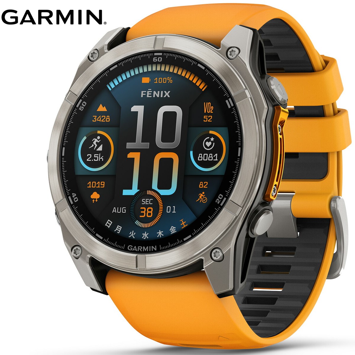 ガーミン GARMIN fenix 8 AMOLED 51mm フェニックス8 アモレッド 51ミリ GPS スマートウォッチ 腕時計 010-02905-50 Ti / Orange
