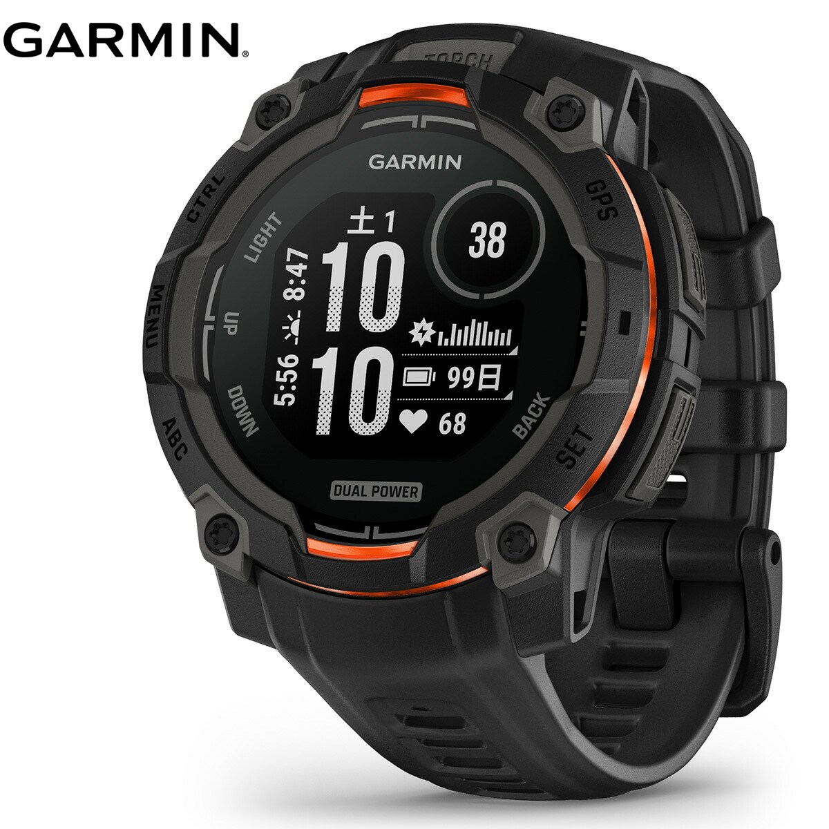 ガーミン GARMIN Instinct 3 Dual Power 45mm インスティンクト3 デュアルパワー 45ミリ GPS スマートウォッチ アウトドア 腕時計 010-02934-30 Black