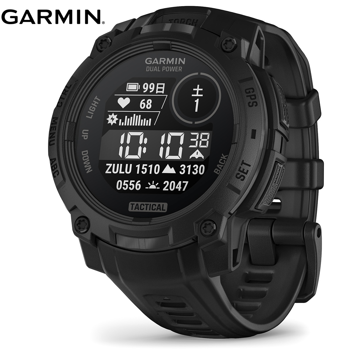 ガーミン GARMIN Instinct 3 Tactical Dual Power 45mm インスティンクト3 タクティカル デュアルパワー GPS スマートウォッチ アウトドア 腕時計 010-02934-80 Black【2025 新作】
