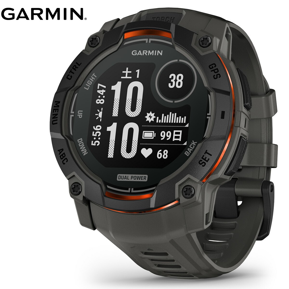 ガーミン GARMIN Instinct 3 Dual Power 50mm インスティンクト3 デュアルパワー 50ミリ GPS スマートウォッチ アウトドア 腕時計 010-02935-30 Black/Charcoal
