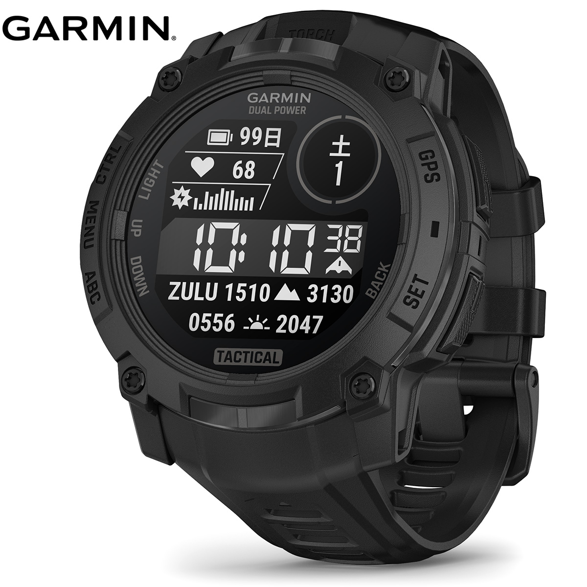 ガーミン GARMIN Instinct 3 Tactical Dual Power 50mm インスティンクト3 タクティカル デュアルパワー GPS スマートウォッチ アウトドア 腕時計 010-02935-80 Black【2025 新作】