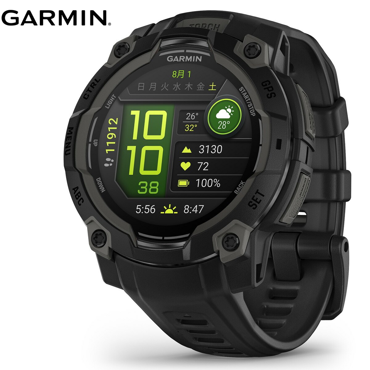 ガーミン GARMIN Instinct 3 AMOLED 45mm インスティンクト3 アモレッド 45ミリ GPS スマートウォッチ アウトドア 腕時計 010-02936-30 Black