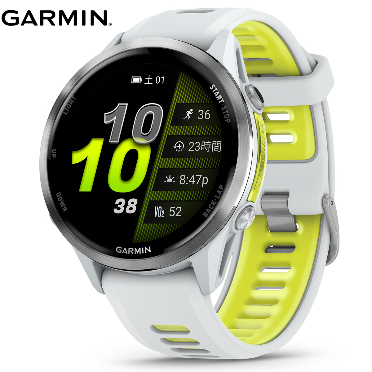 ガーミン GARMIN Forerunner 970 フォアランナー 970 GPS ランニング スマートウォッチ 010-02969-51 腕時計 メンズ レディース White/Amp Yellow【2025 新作】
