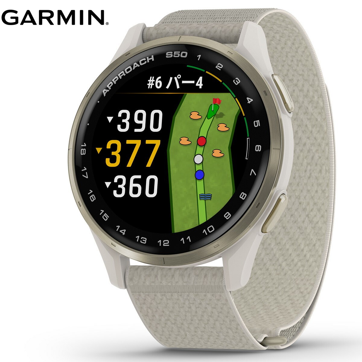 ガーミン GARMIN Approach S50 アプローチ S50 GPS スマートウォッチ ウェアラブル ゴルフ 腕時計 メンズ レディース 010-03010-21 Ivory