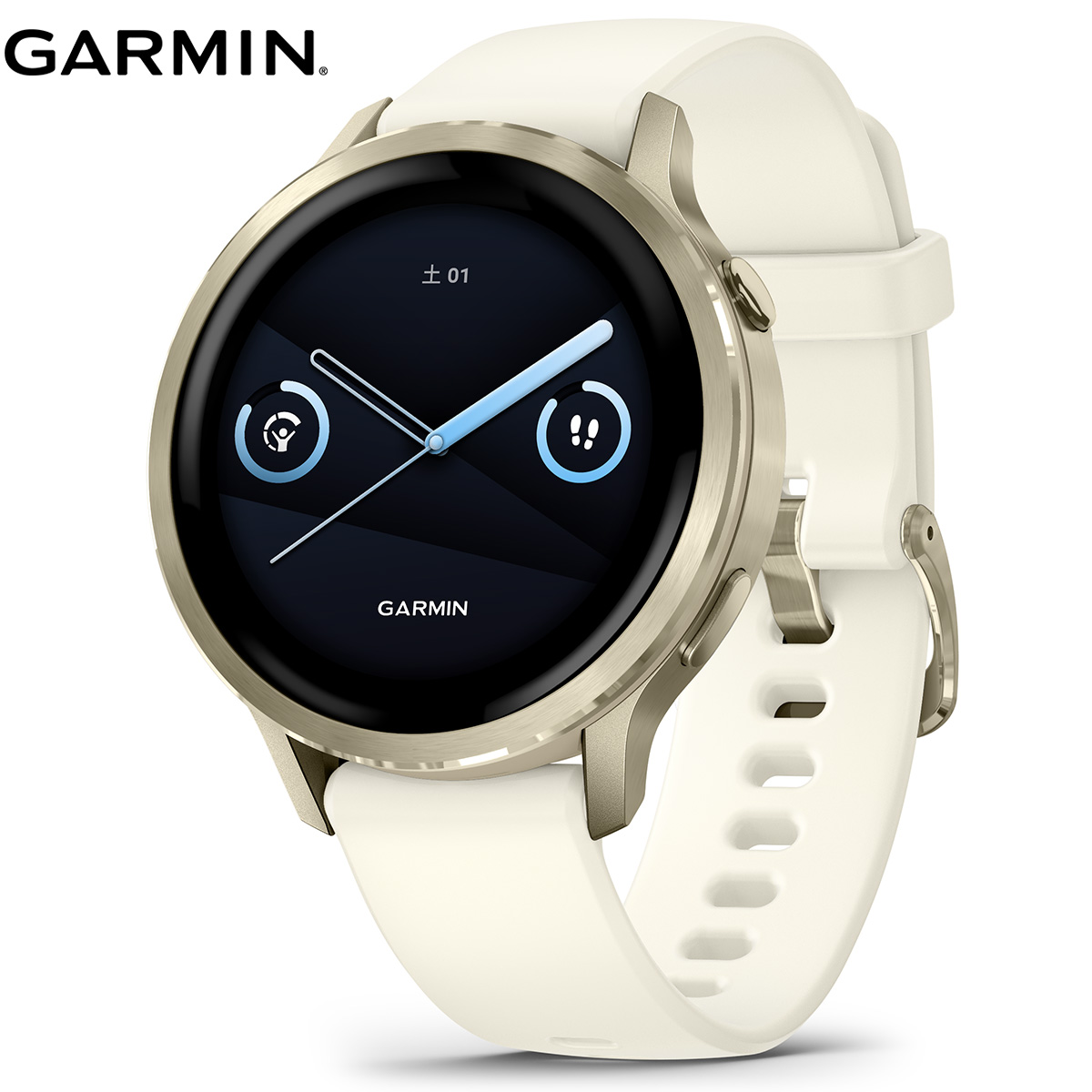 ガーミン GARMIN Venu 4 41mm ヴェニュー4 41mm フィットネス GPS スマートウォッチ 腕時計 レディース 010-03013-30 Lunar Gold/Bone【2025 新作】