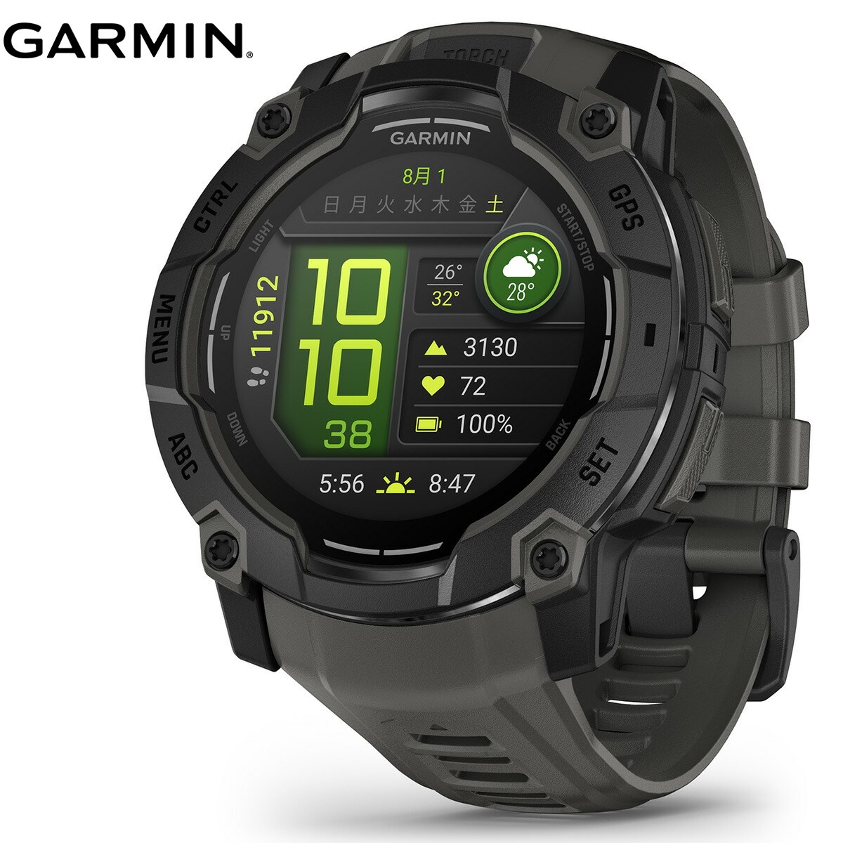 ガーミン GARMIN Instinct 3 AMOLED 50mm インスティンクト3 アモレッド 50ミリ GPS スマートウォッチ アウトドア 腕時計 010-03020-30 Black/Charcoal