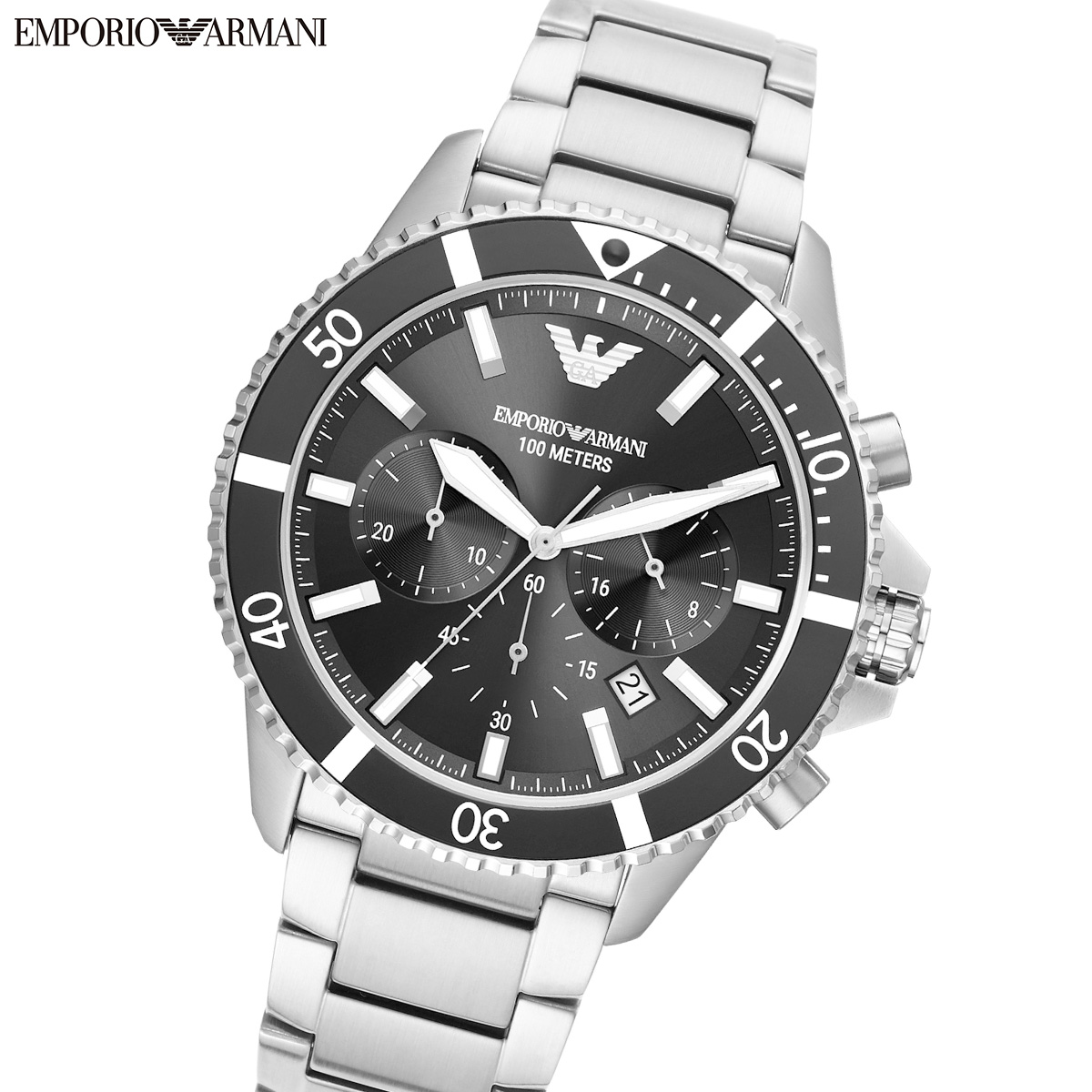 エンポリオアルマーニ EMPORIO ARMANI 腕時計 メンズ クロノグラフ ステンレススチールウォッチ AR11360