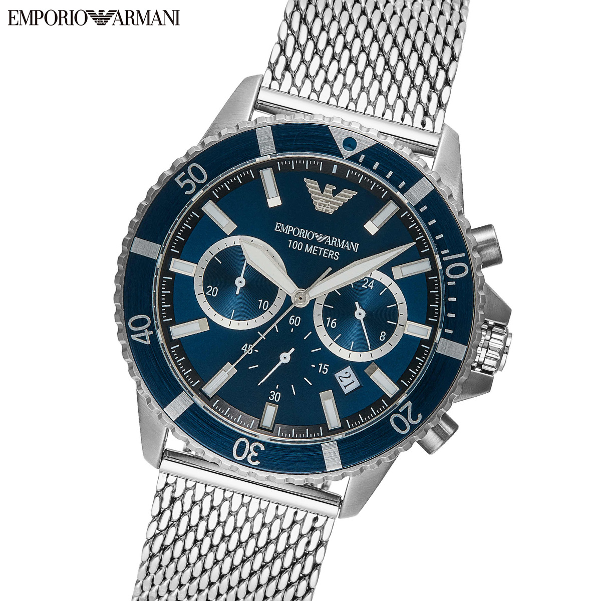 エンポリオアルマーニ EMPORIO ARMANI 腕時計 メンズ クロノグラフ ステンレススチールウォッチ AR11587