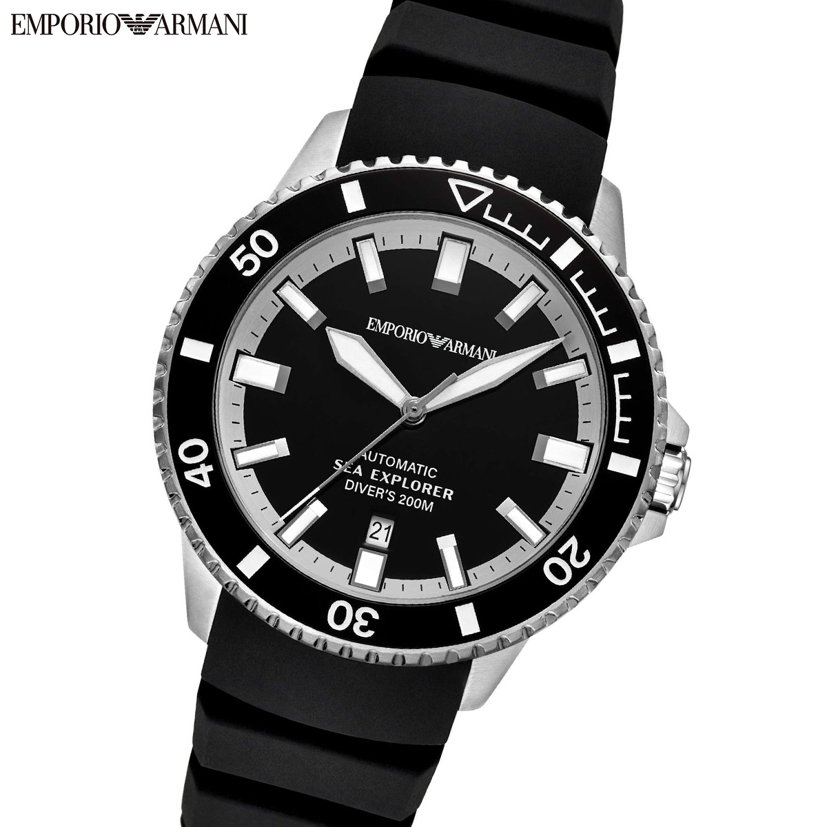 エンポリオアルマーニ EMPORIO ARMANI 腕時計 メンズ シーエクスプローラー 自動巻きウォッチ シリコン AR60086